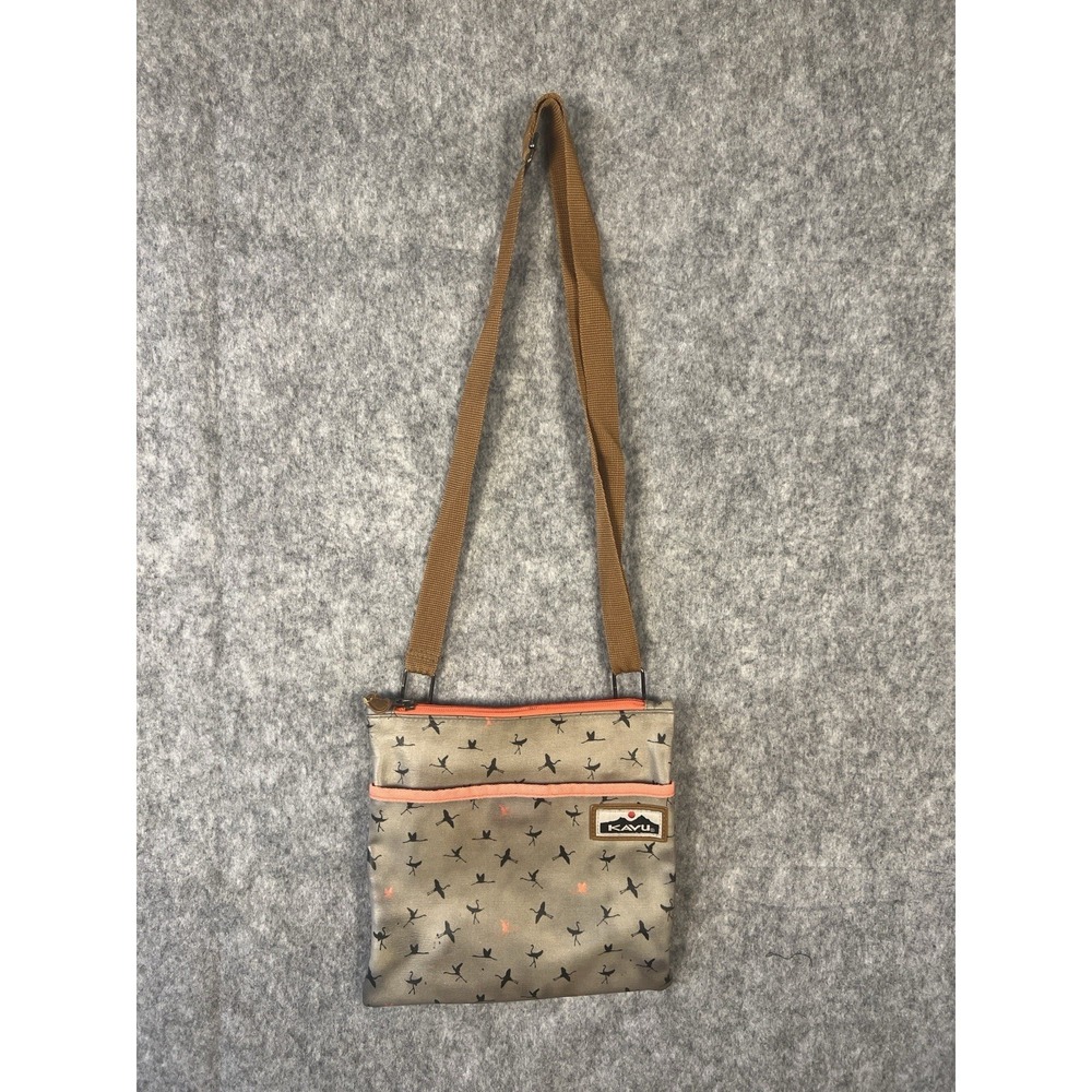 Kavu Keepalong Crossbody Adjustable Rope Shoulder Flamingo Canvas‎ Bag